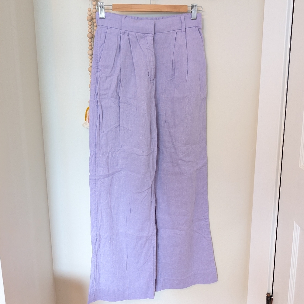 COPY - Abercrombie & Fitch Tailored Linen Blend Cotton Wide Leg Pants Small Sho…